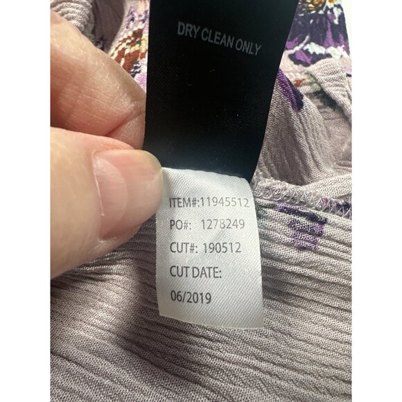 Torrid Floral Bell Sleeve Blouse Size 1 Lavender & Purple Babydoll Peasant Boho - Picture 6 of 8